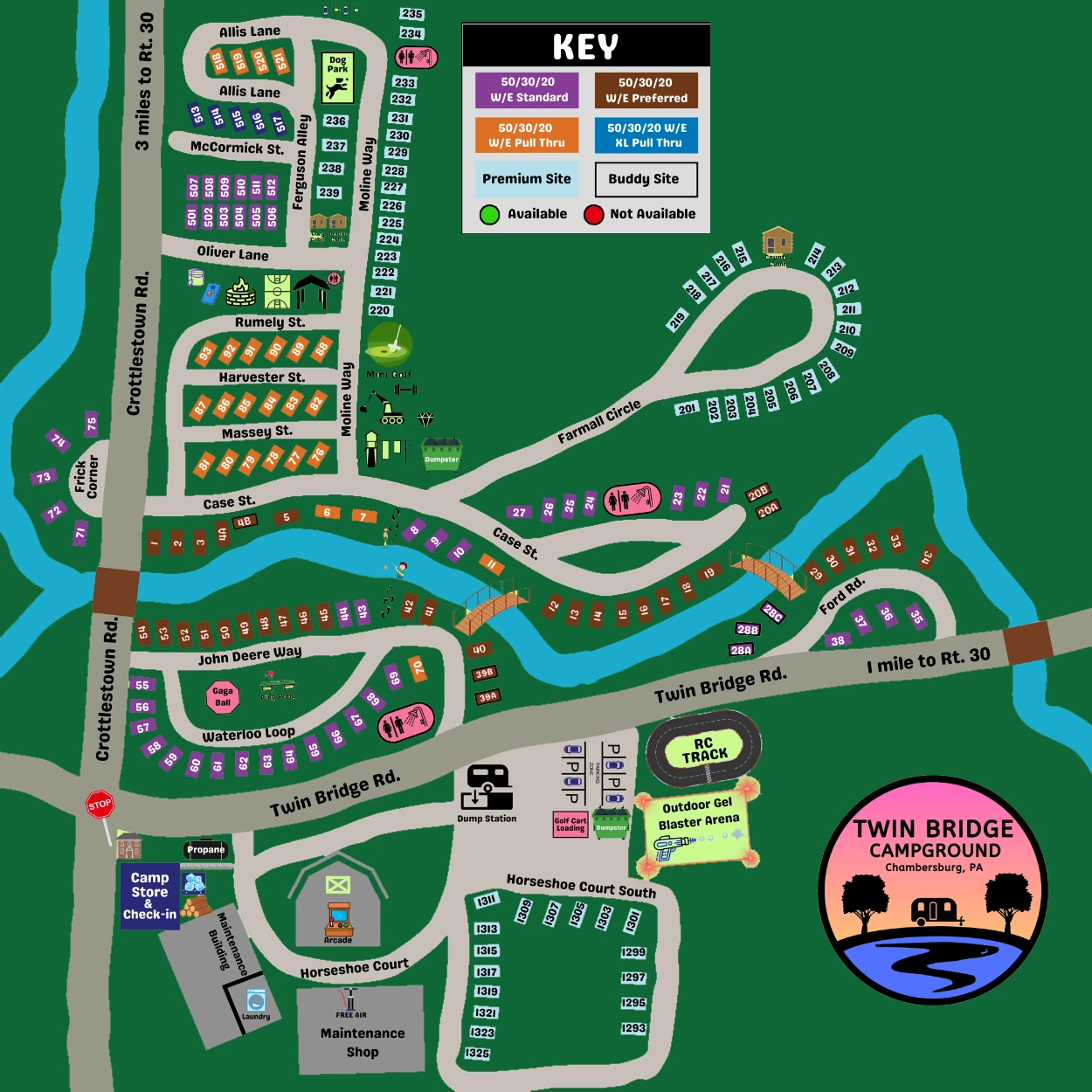 Illustrated campground map